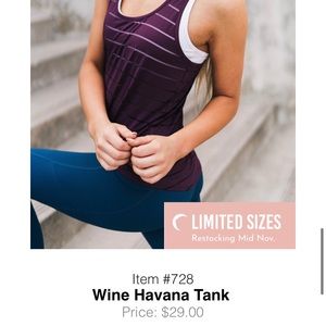 Zyia wine Havana tank sz Xs